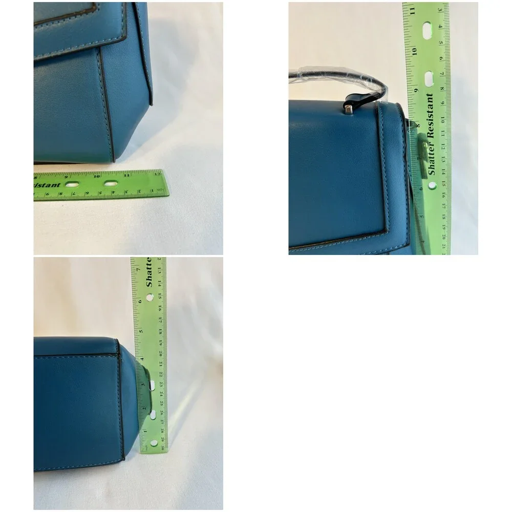 CXL By Christian Lacroix Art Deco Envelope Bag Womens Blue Faux Leather New